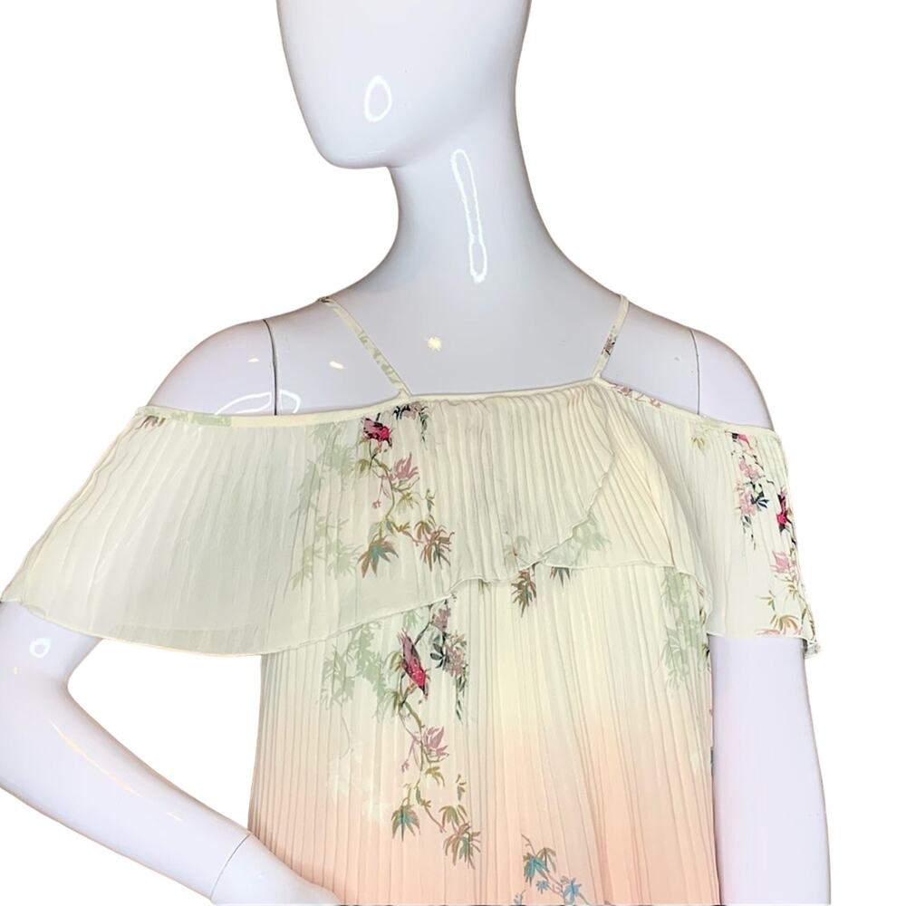 LC Lauren Conrad Blouse Size S cold shoulder veil ombre floral… - Picture 3 of 10